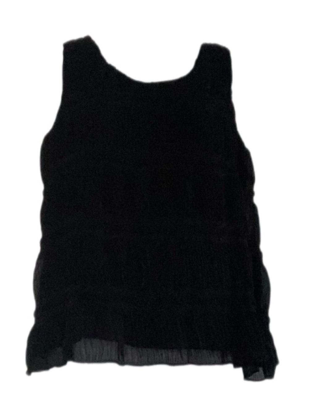 SK Jessica Tierney Crinkled Accordian Pleated Sleeveless Women Top Black 10*